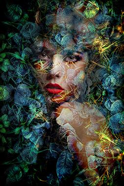 Tableau "Blue Autumn camouflage"