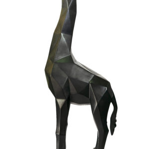 Sculpture Girafe en noir mat 200 cm