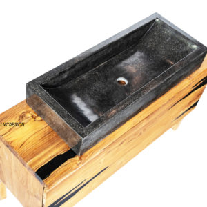 Vasque en pierre Noir 120 cm