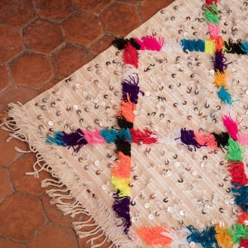 Tapis berbère Handira 3 x 2. Multicolors