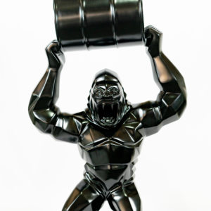 Sculpture Gorille avec Baril 90 cm